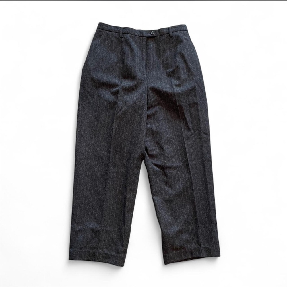Vintage Grey wool Pendleton trousers with pinstripe detailing 30” high waisted